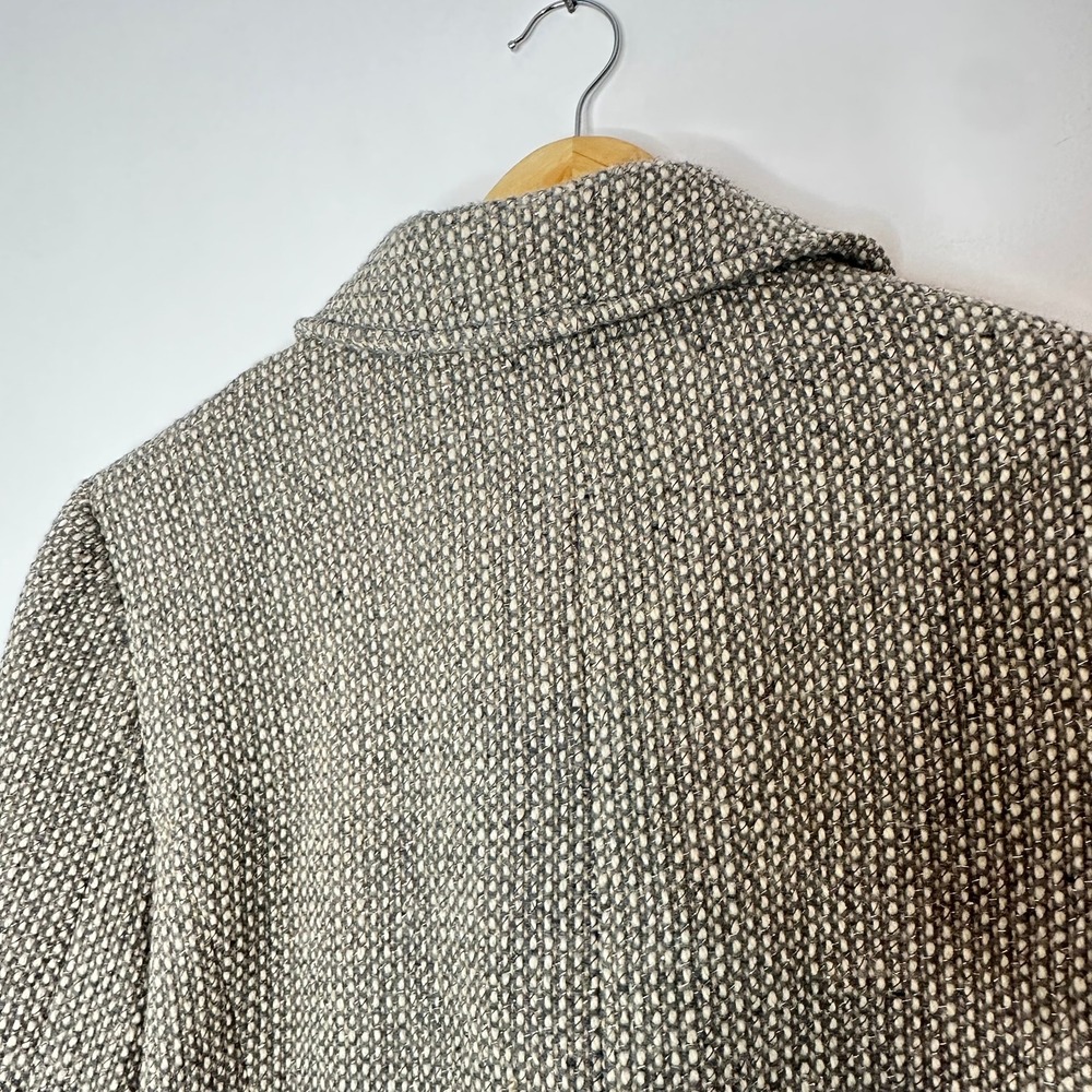 Talbots Womens Tweed Moto Jacket Gray Wool‎ Blend Textured Zippered Size - Picture 8 of 11